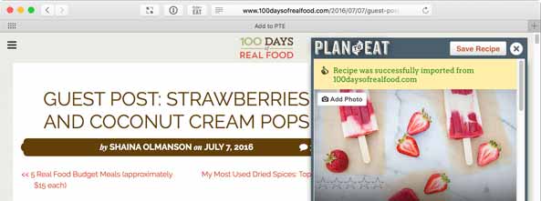 Recipe clipper header